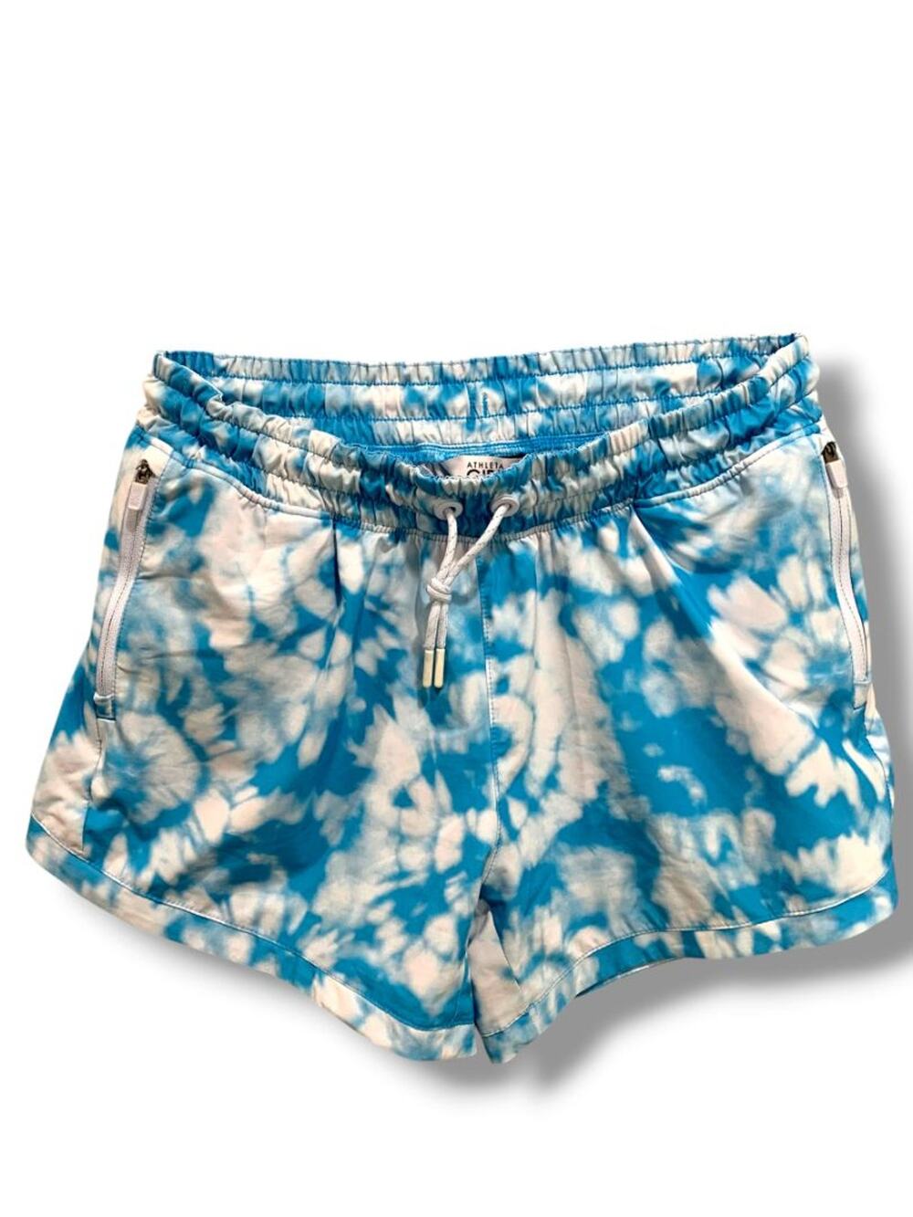 Size XXL (16) Athleta Girl Pull On Athletic Shorts Zip Pockets Blue All Play